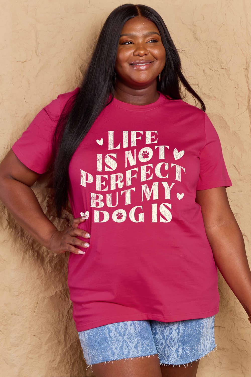 Life is Not Perfect but My Dog Is Graphic Cotton T-Shirt - Kittybear Krafts