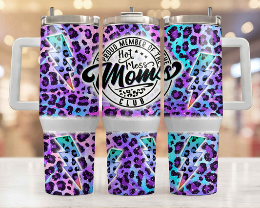 Hot Mess Mom's Club 40oz Stainless Steel Tumbler