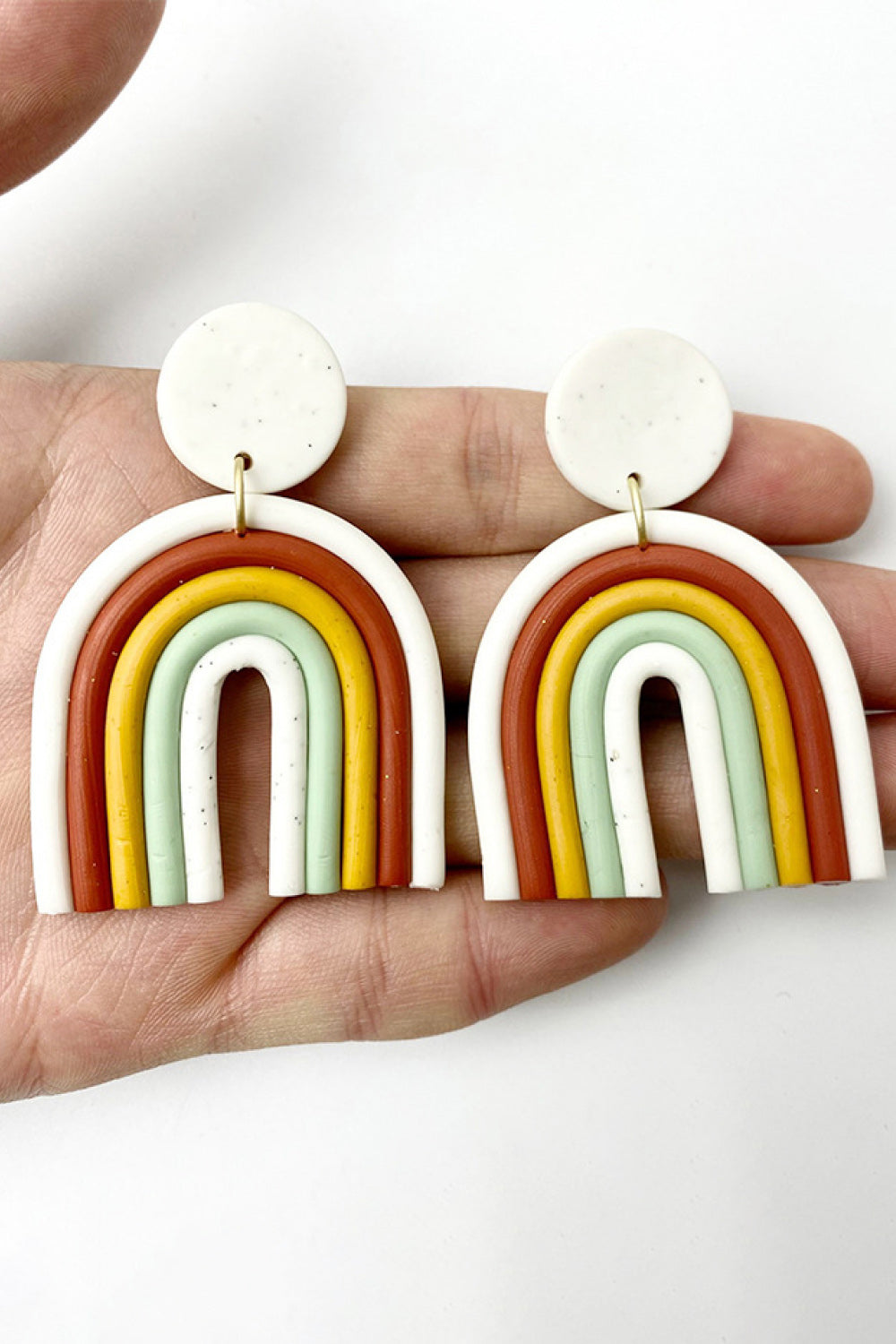 Rainbow Shape Dangle Earrings - Kittybear Krafts