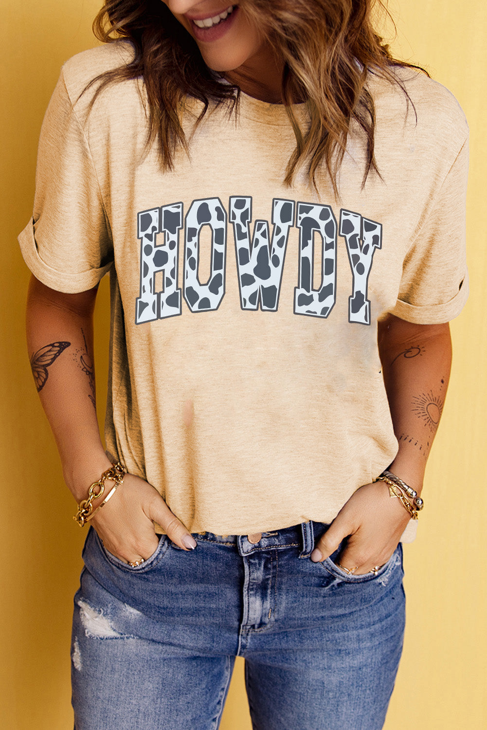 Howdy Short Sleeve Graphic T-shirt Trendsi