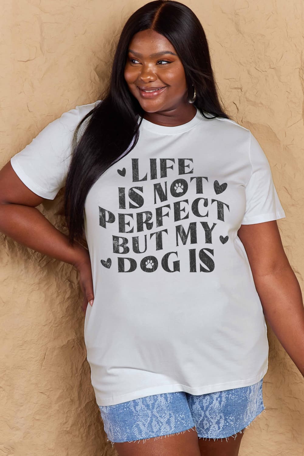 Life is Not Perfect but My Dog Is Graphic Cotton T-Shirt - Kittybear Krafts