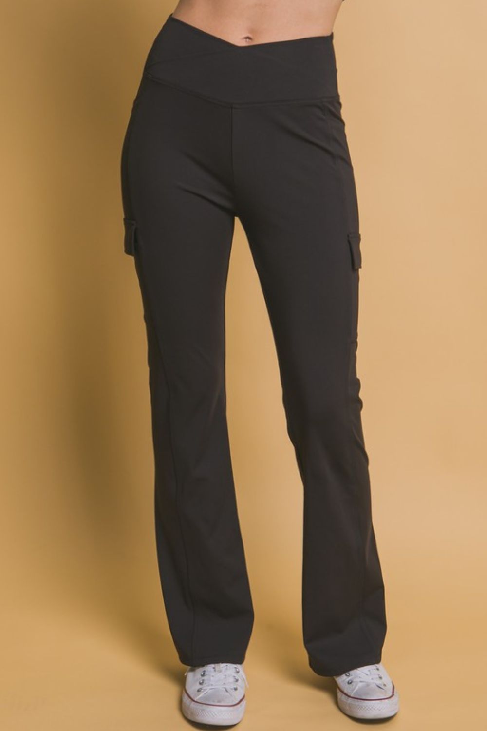 Love Tree Flared Cargo Leggings Trendsi