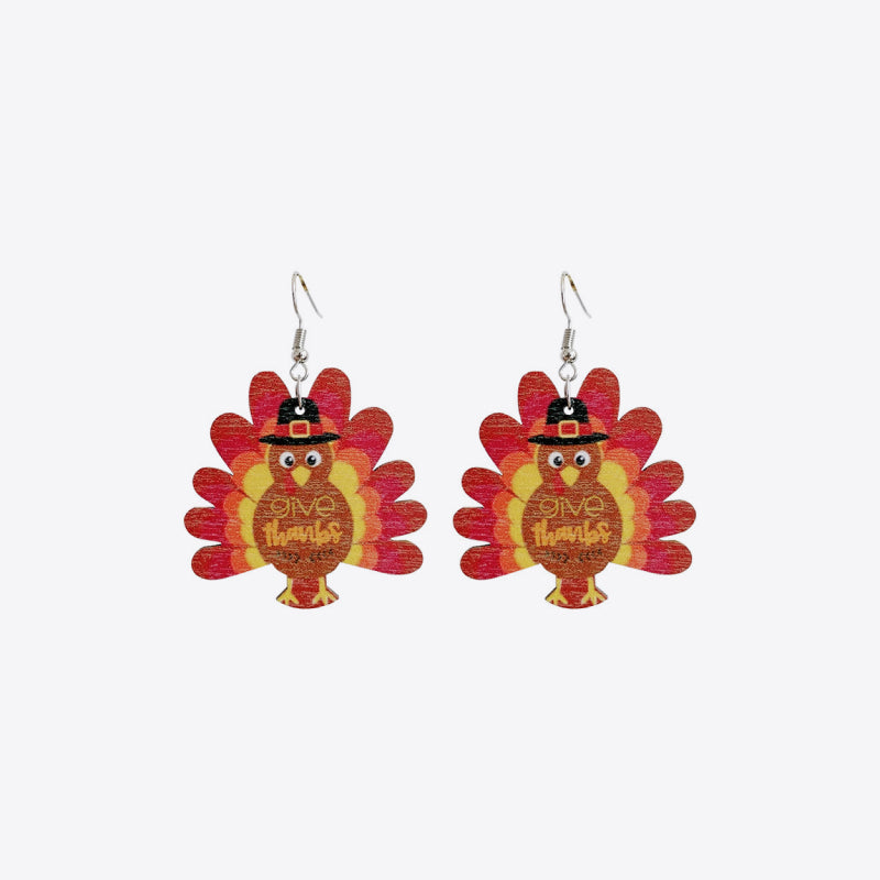 Thanksgiving Turkey Drop Earrings - Kittybear Krafts