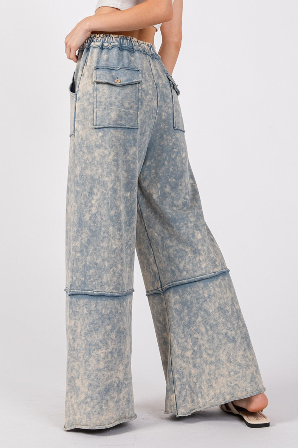 SAGE + FIG Mineral Washed Terry Wide Leg Pants - Kittybear Krafts