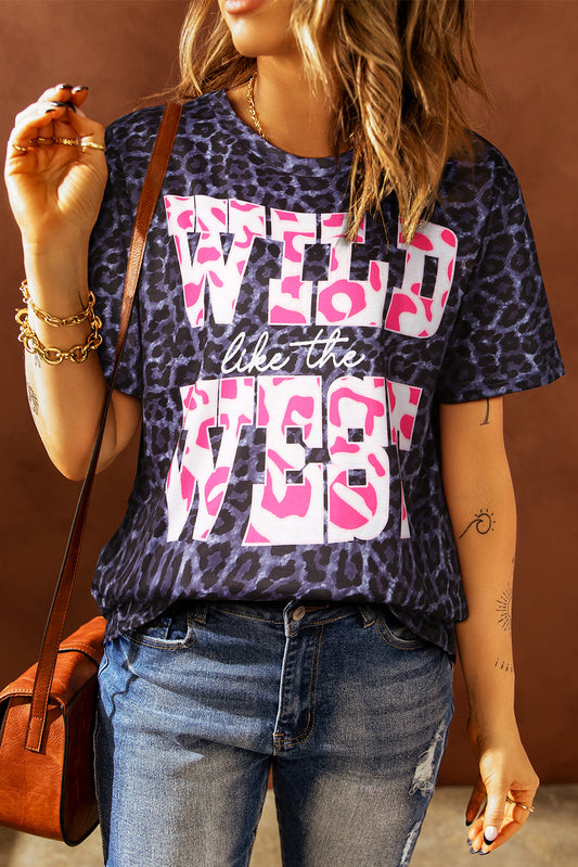 Wild Like the West Graphic Leopard T-shirt - Kittybear Krafts