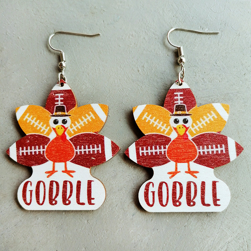 Thanksgiving Turkey Drop Earrings - Kittybear Krafts