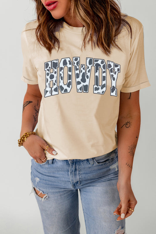 Howdy Short Sleeve Graphic T-shirt Trendsi