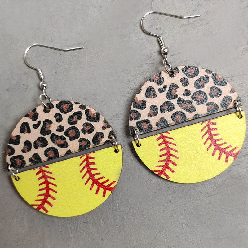 Sports Leopard Dangle Earrings - Kittybear Krafts