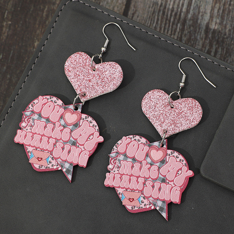 You Make My Heart Sing Dangle Earrings - Kittybear Krafts