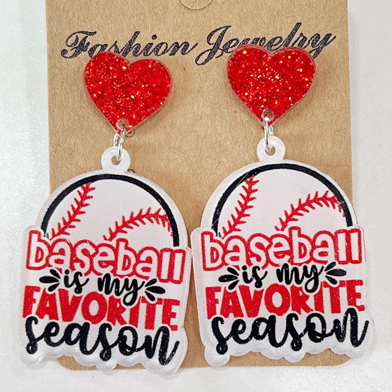 Football/Baseball Dangle Earrings - Kittybear Krafts