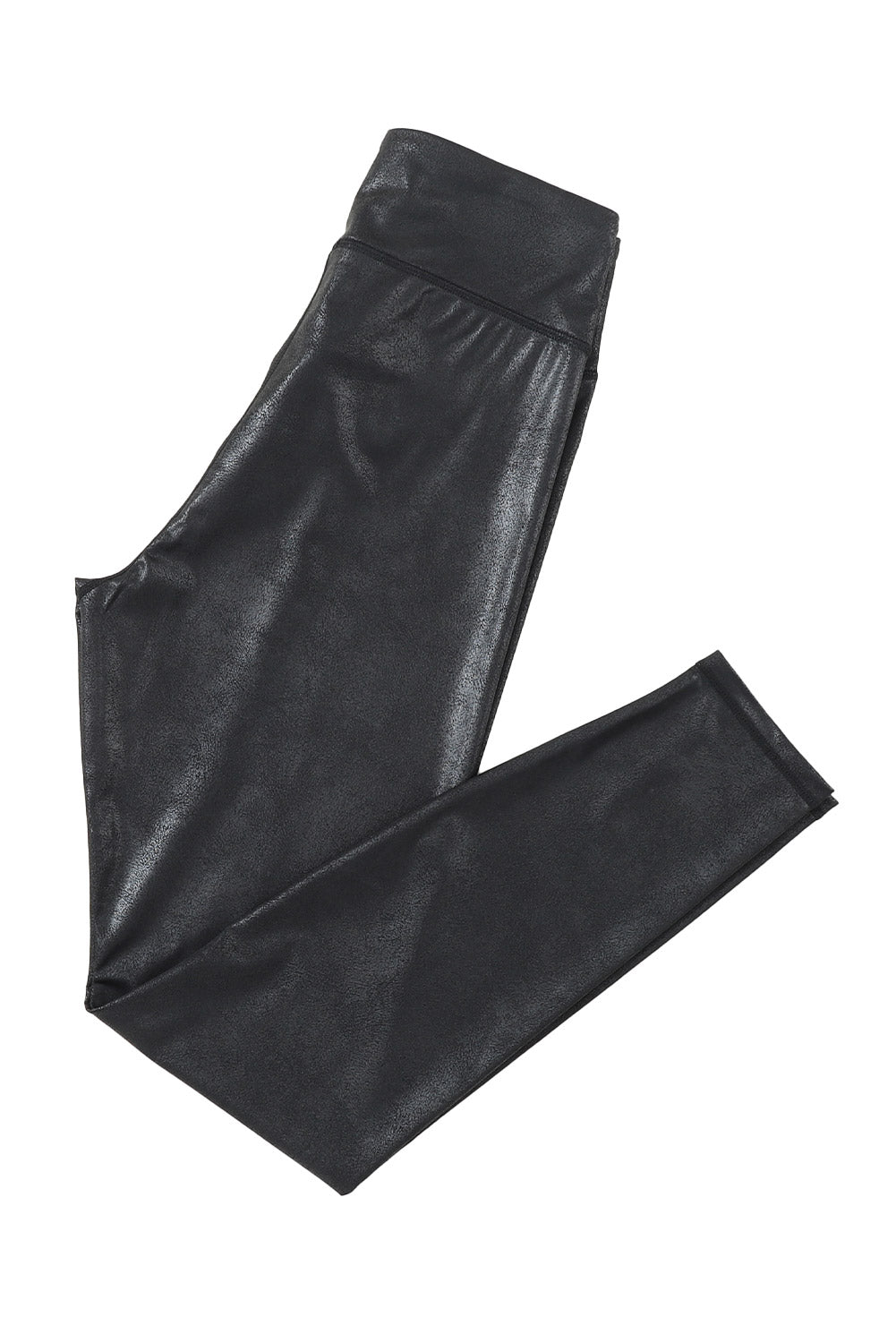 Black Crossed Dip Waist Sleek Leather Leggings Kittybear Krafts