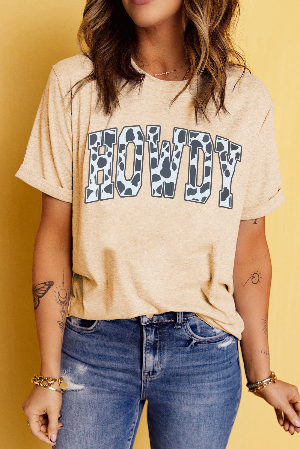 Howdy Short Sleeve Graphic T-shirt Trendsi