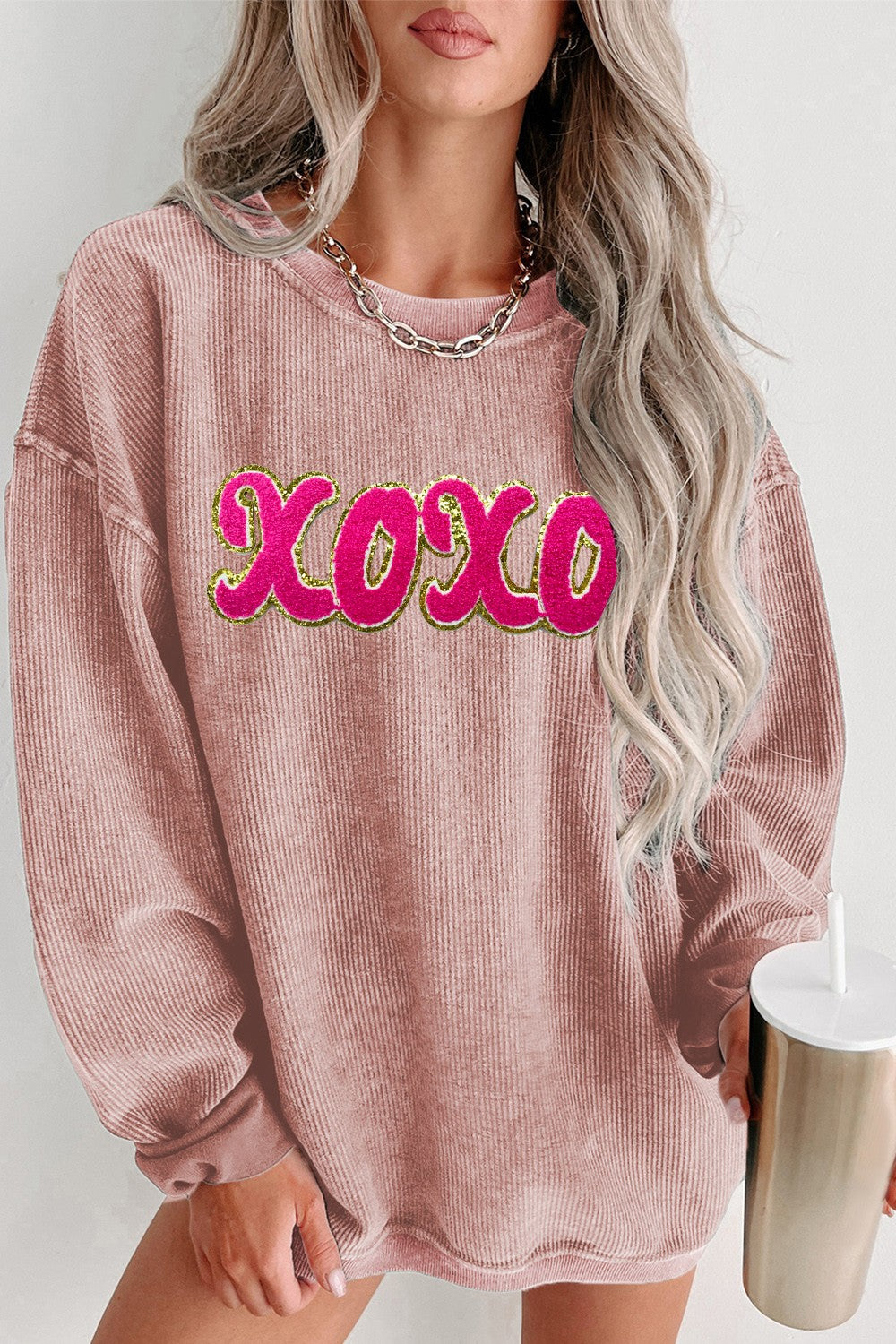 XOXO Sequin Graphic Sweatshirt - Kittybear Krafts