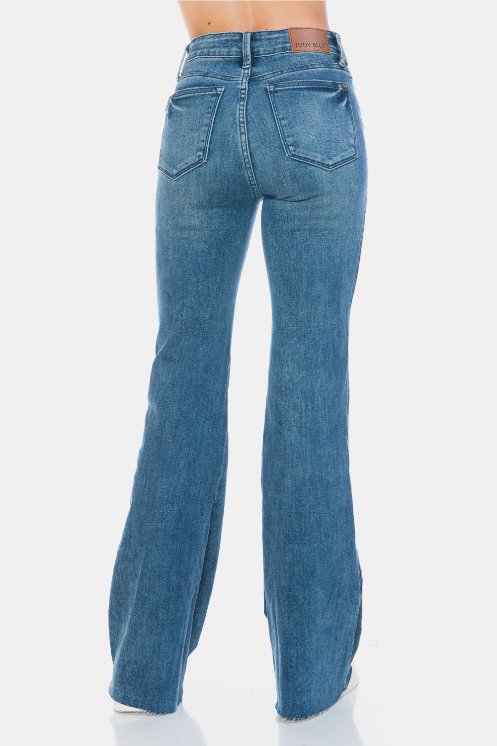 Judy Blue Full Size Tummy Control Cut Hem Flare Jeans - Kittybear Krafts