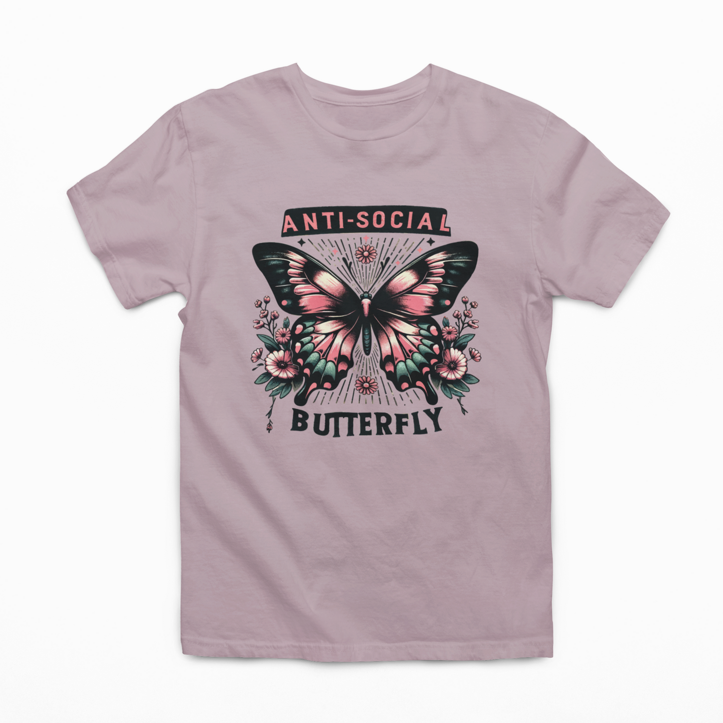 Anti-Social Butterfly Graphic T-shirt