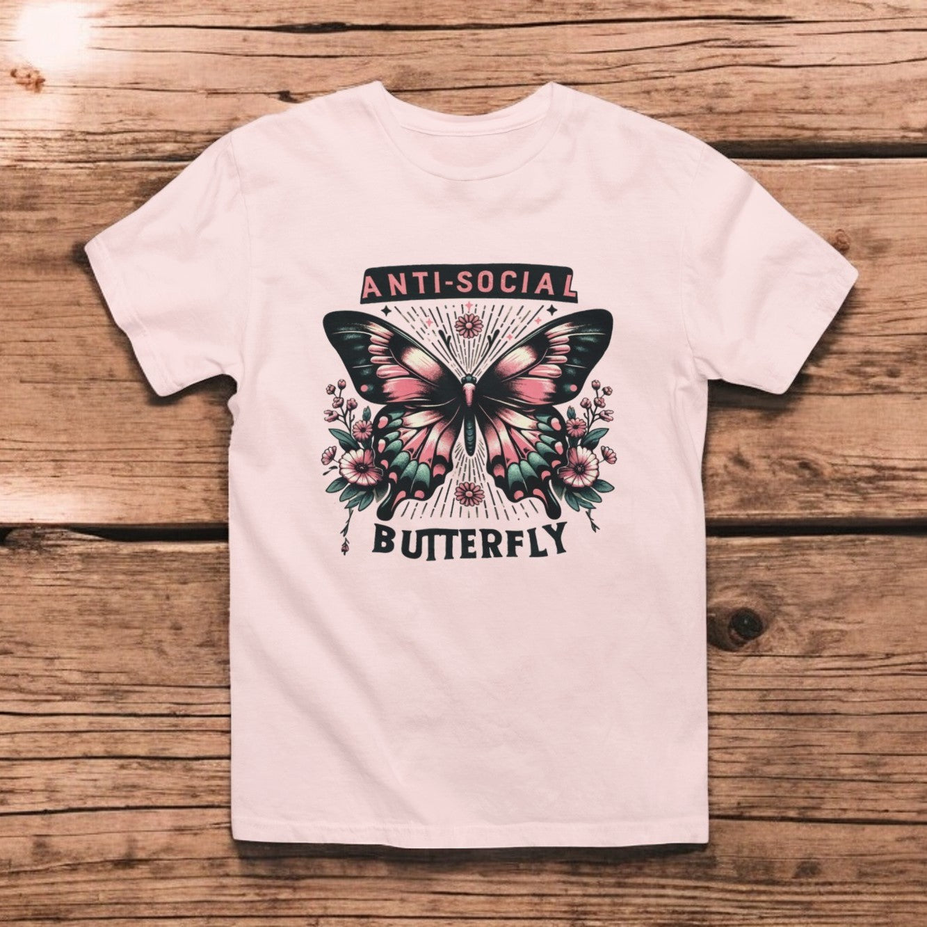 Anti-Social Butterfly Graphic T-shirt