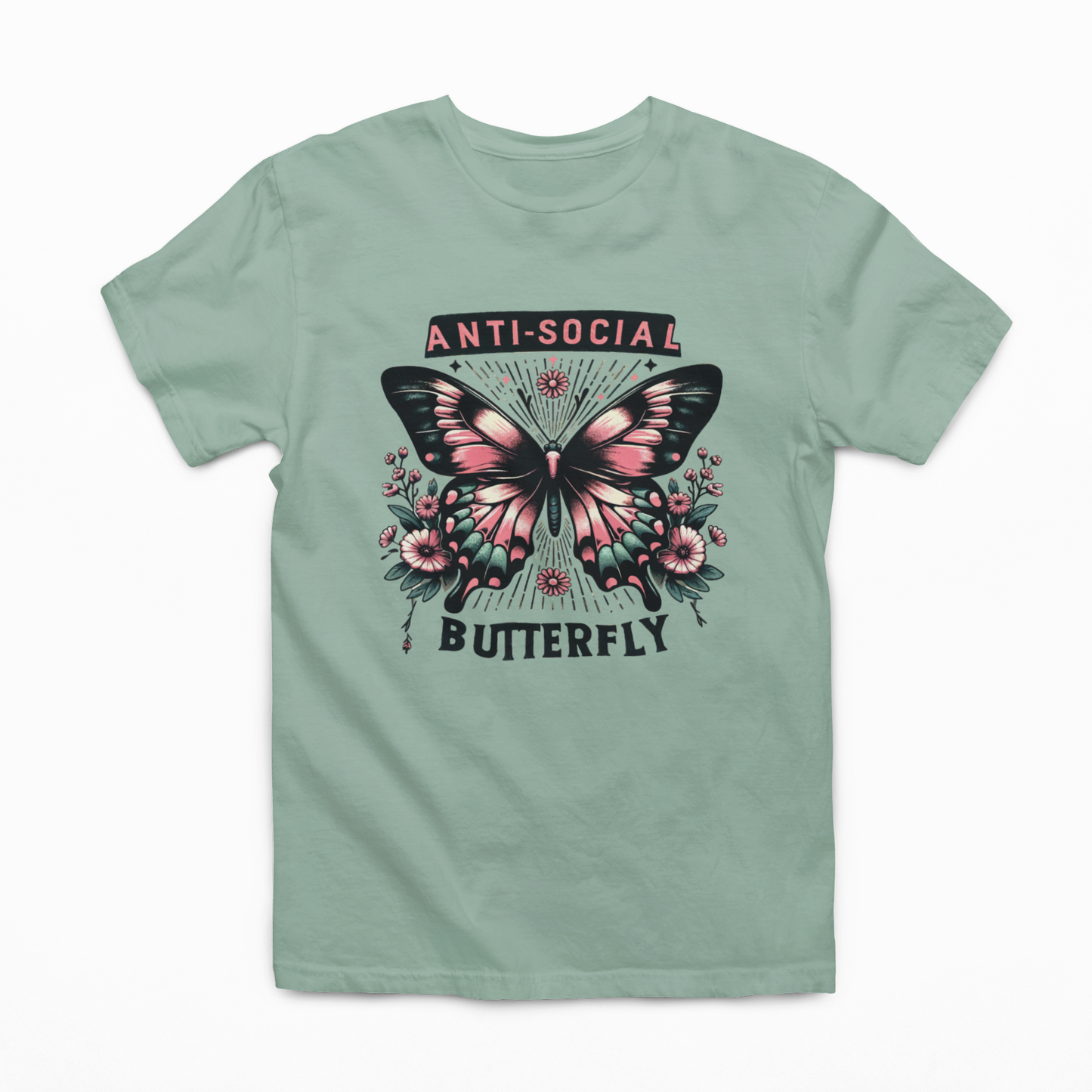 Anti-Social Butterfly Graphic T-shirt