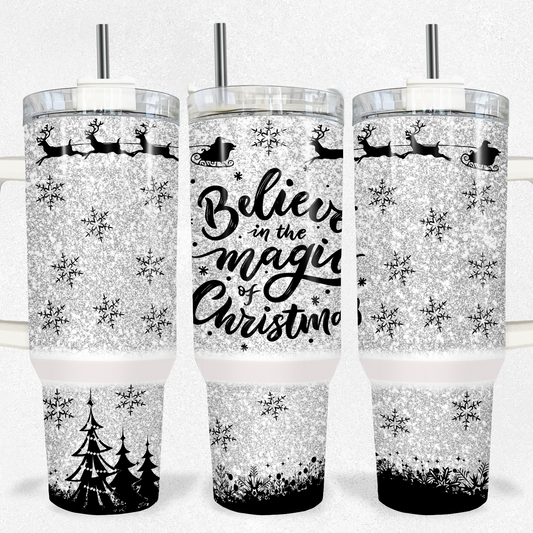 Snowflake Believe In The Magic Christmas 40oz Tumbler