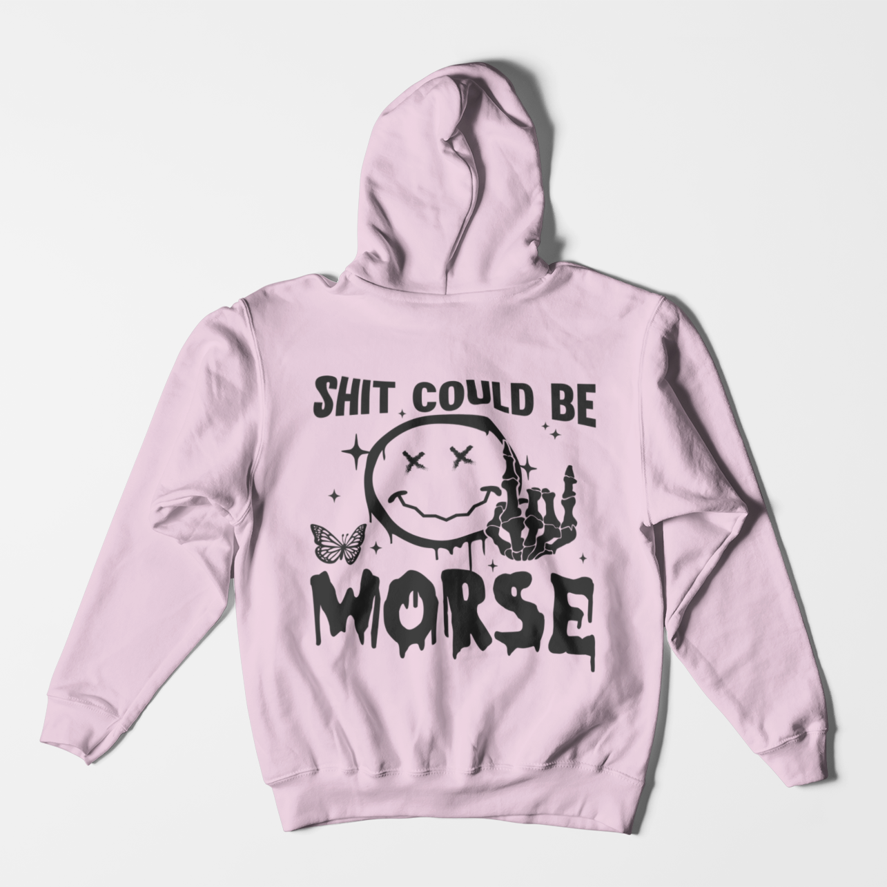 Could Be Worse Smile Face Graphic Hoodie