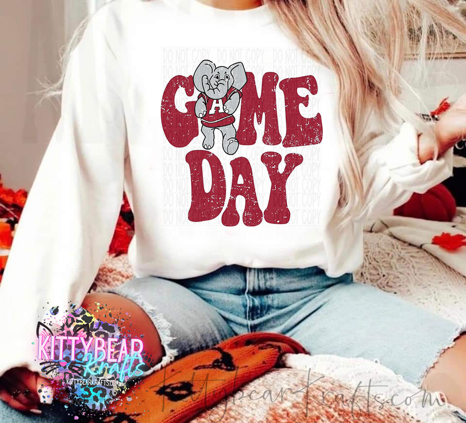 GAME DAY Alabama Football Crewneck Sweat shirt - Kittybear Krafts