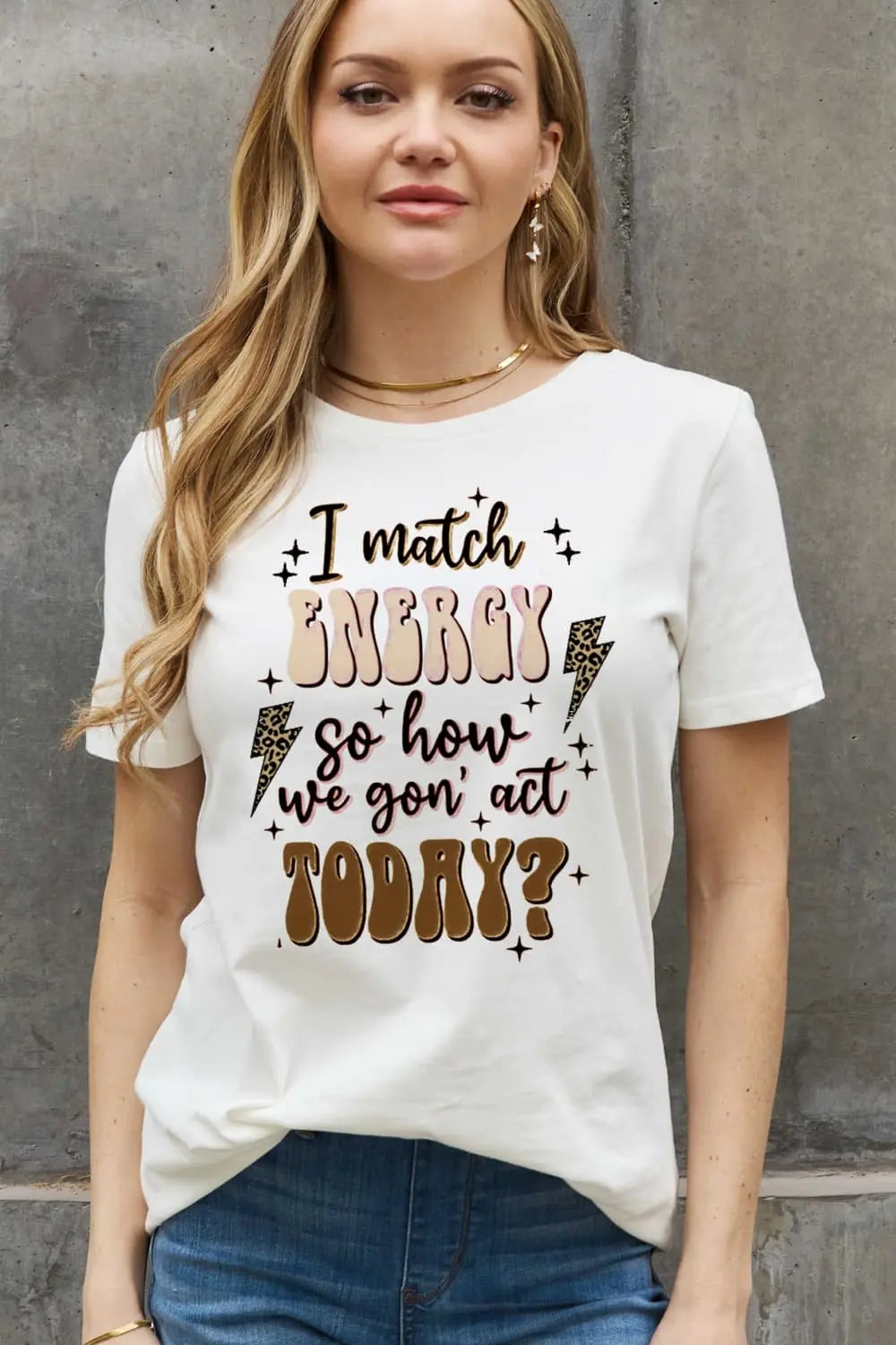 I Match Energy Graphic Cotton T-shirt - Kittybear Krafts