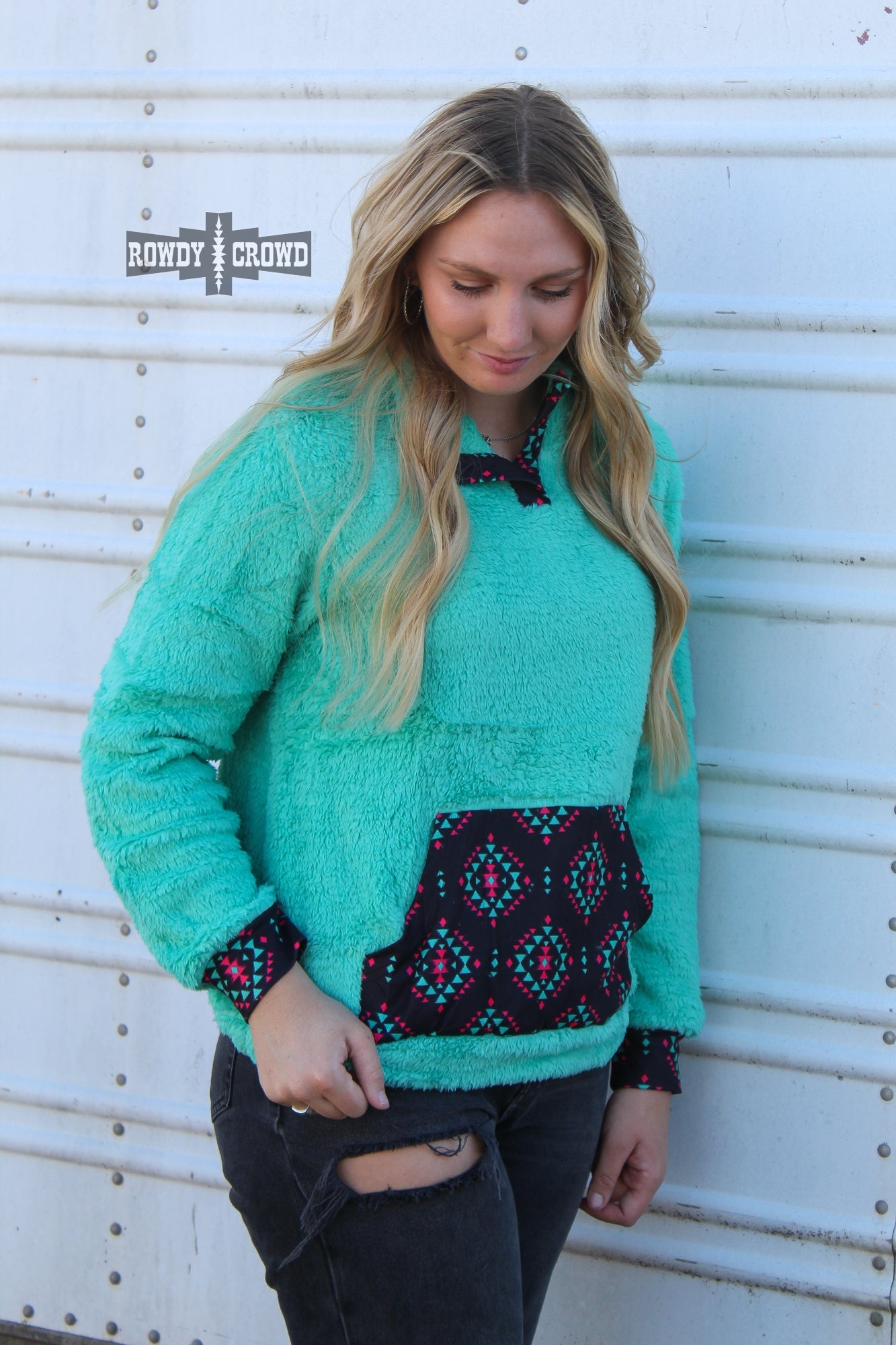 Pagosa Springs Turquoise Western Pullover Jacket