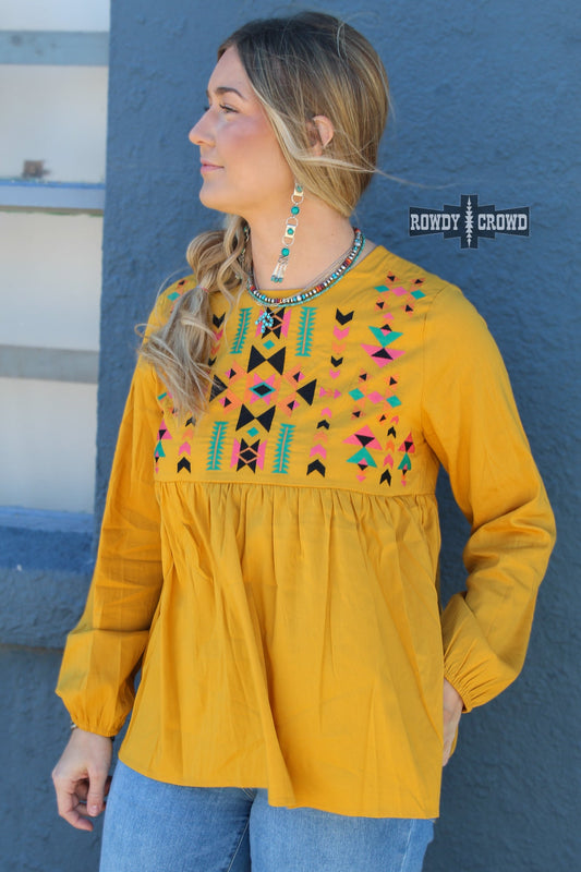 Guadalupe Western Aztec Print Blouse