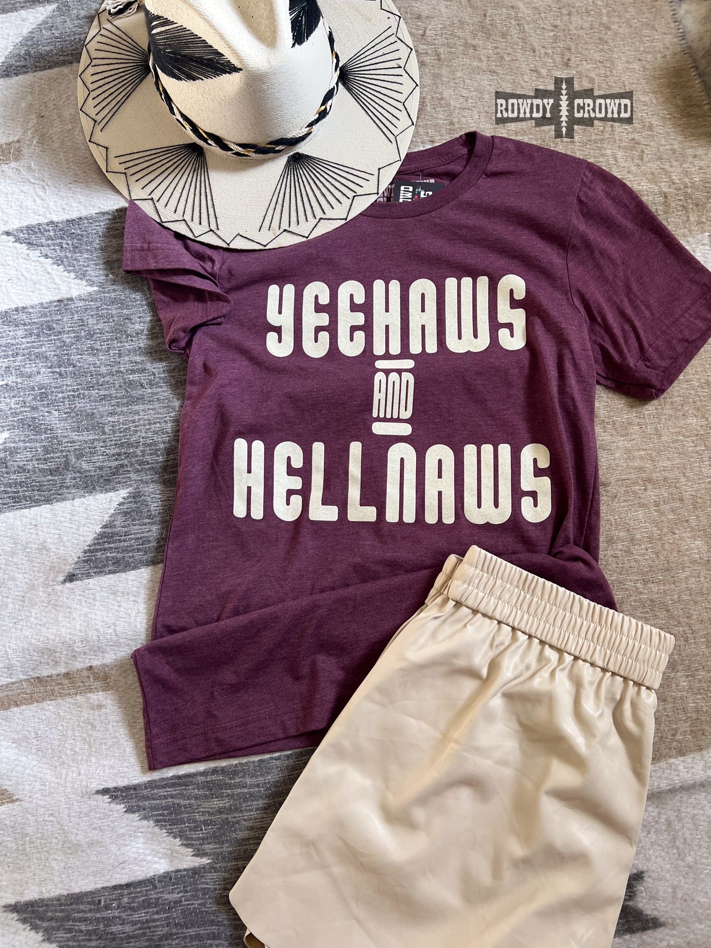 Yeehaws and Hellnaws Graphic Western Cowgirl T-shirt