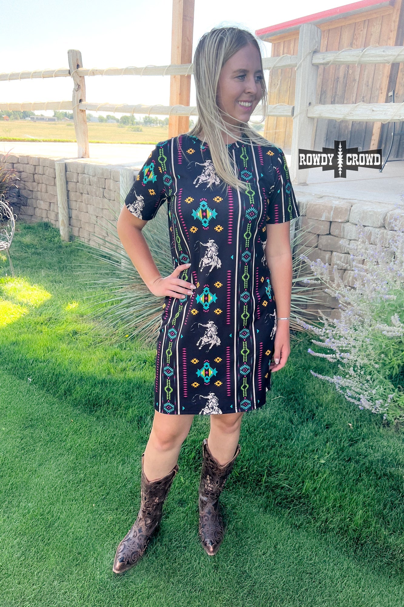 Rope & Ride Western Aztec Dress