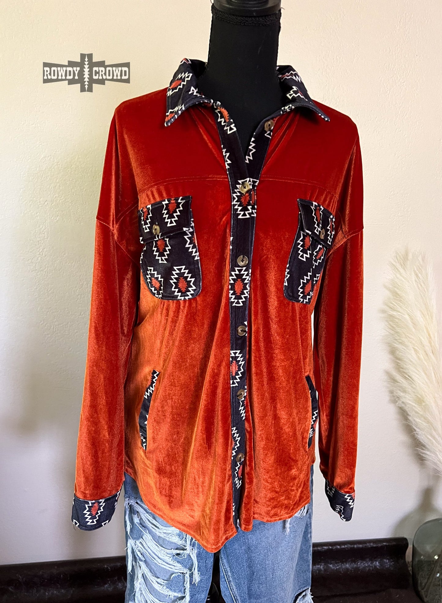 Hope Ranch Aztec Print Western Shacket