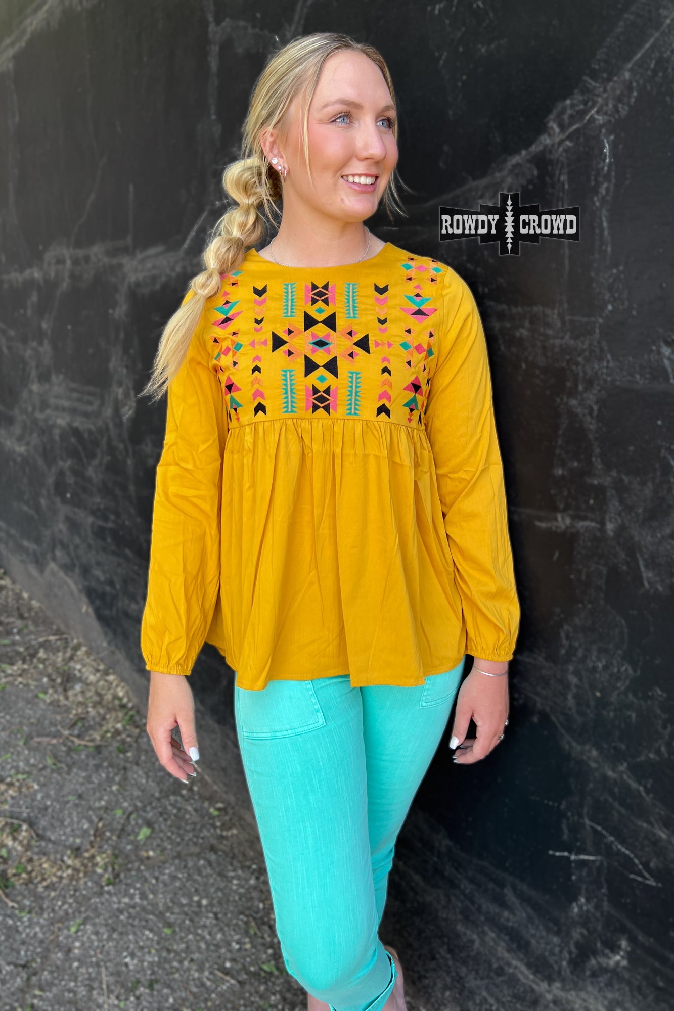 Guadalupe Western Aztec Print Blouse