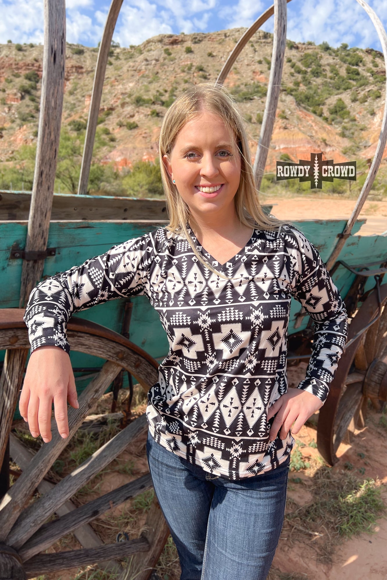 Blaze Long Sleeve Western Blouse