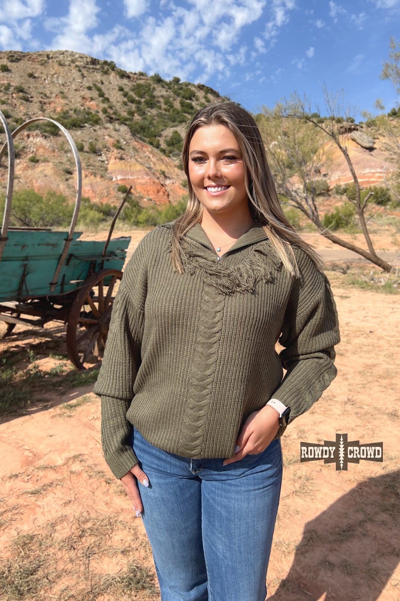 Cypress Olive Green Western Pullover Jacket