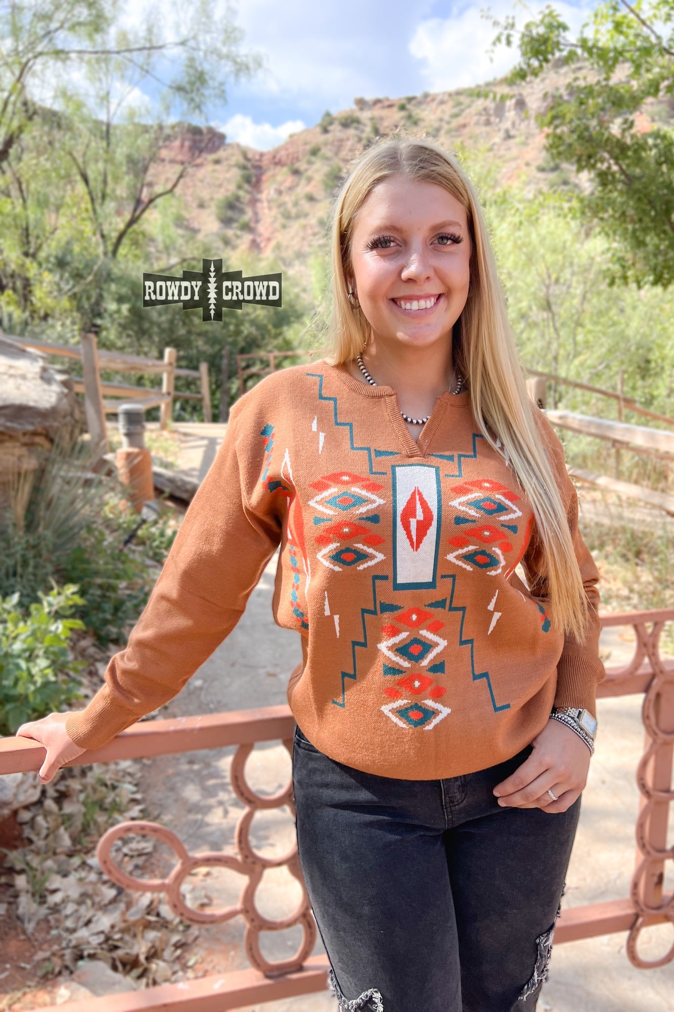 Stanton Western Aztec Print Sweater