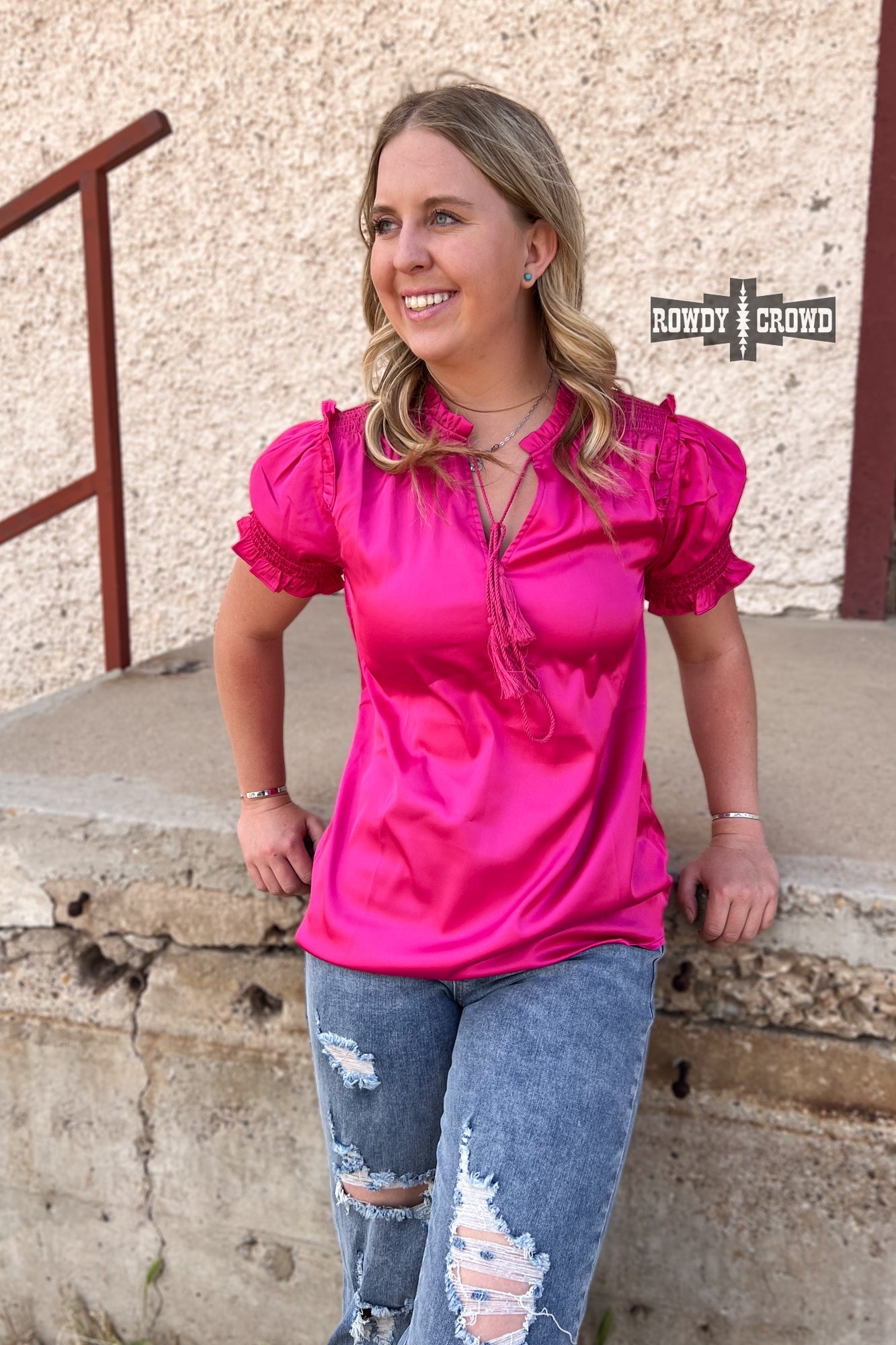 Bombshell Pink Western Blouse