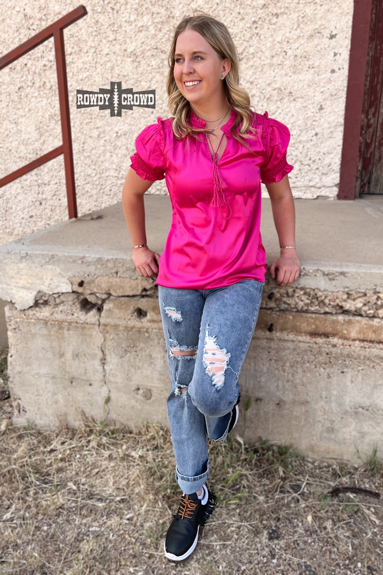 Bombshell Pink Western Blouse