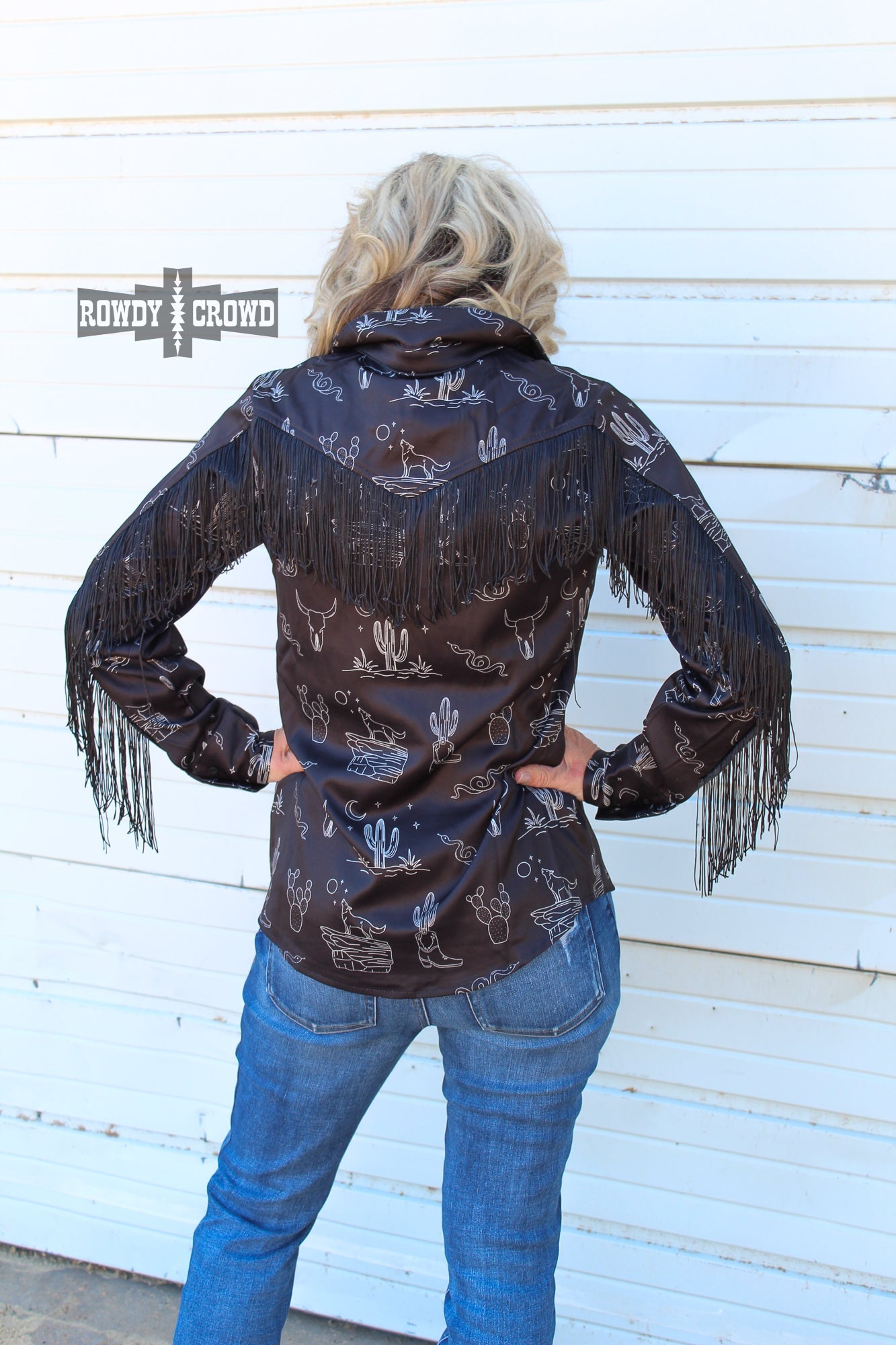 Desert Fringe Button Up Western Blouse