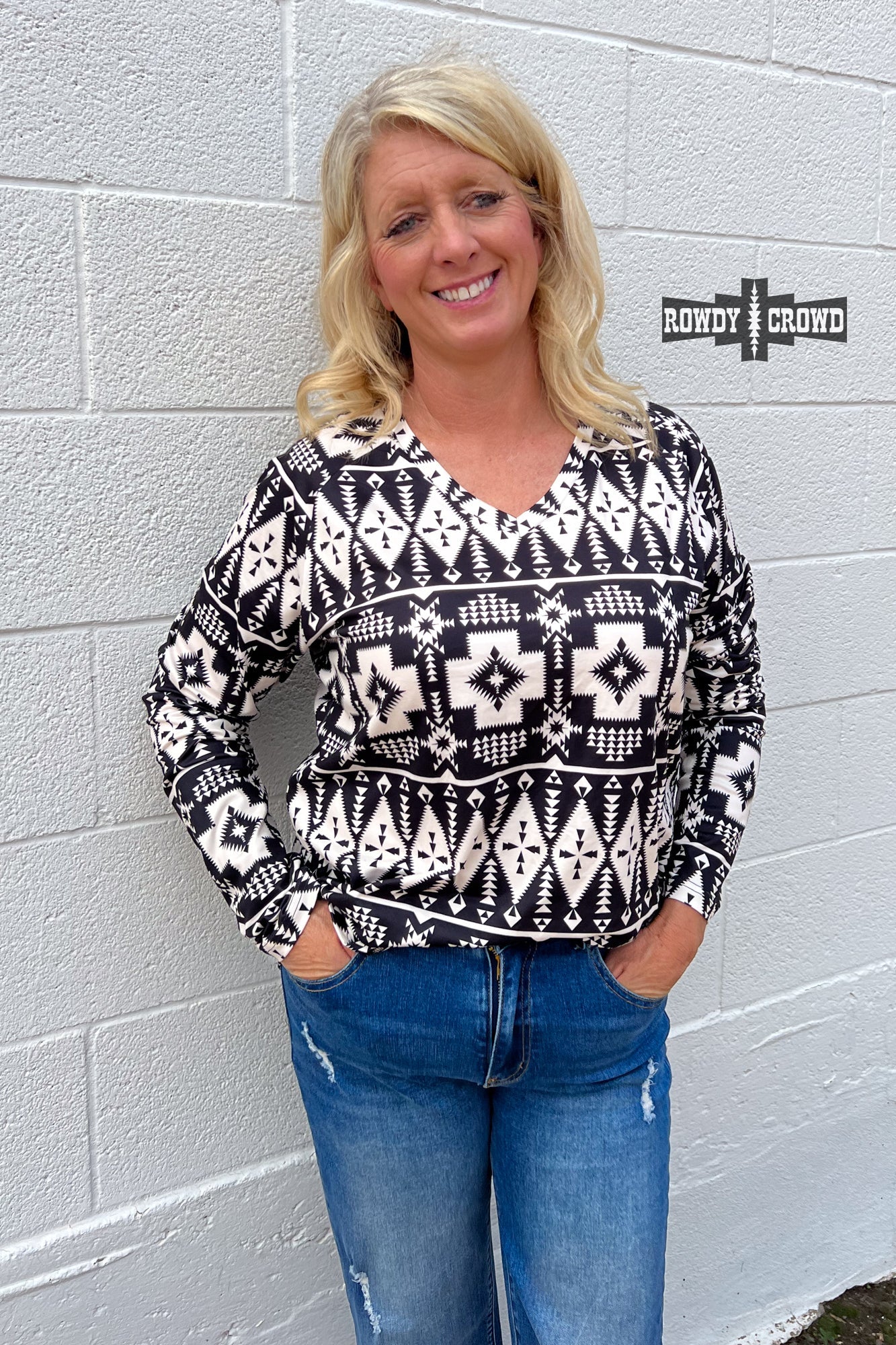 Blaze Long Sleeve Western Blouse