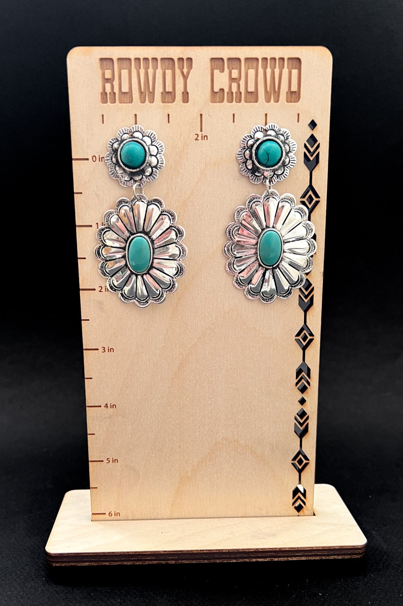 Twitty Concho Western Turquoise Earrings