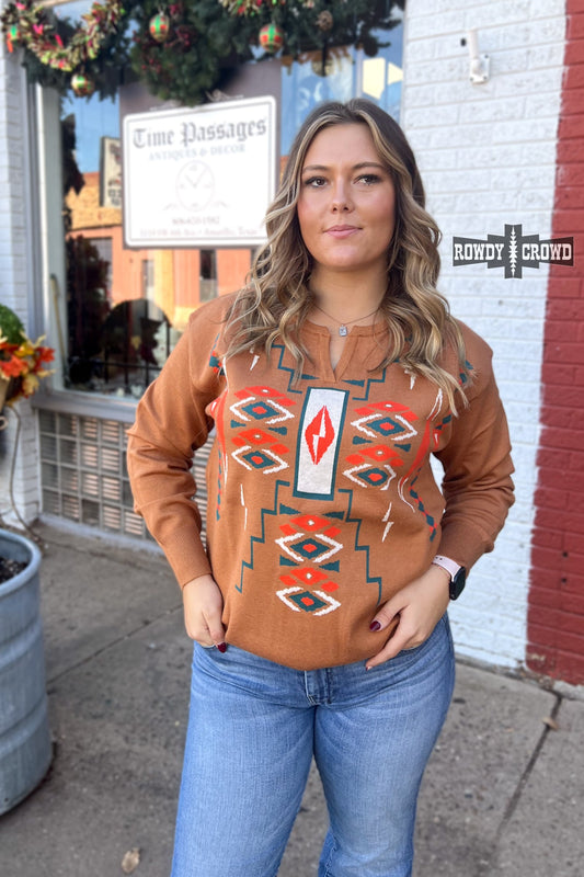 Stanton Western Aztec Print Sweater