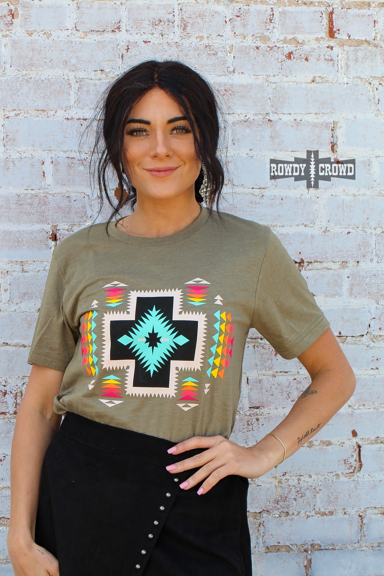 Cornerstone Western Aztec Cross Design T-shirt