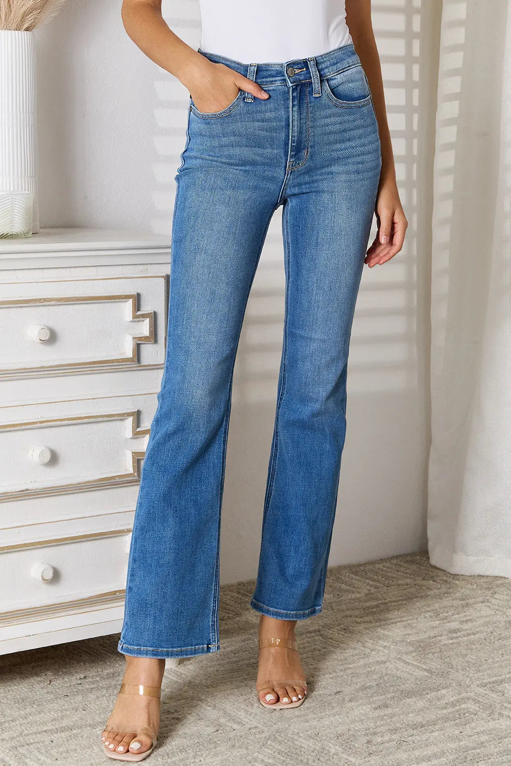 Judy Blue Full Size Bootcut Jeans with Pockets Trendsi