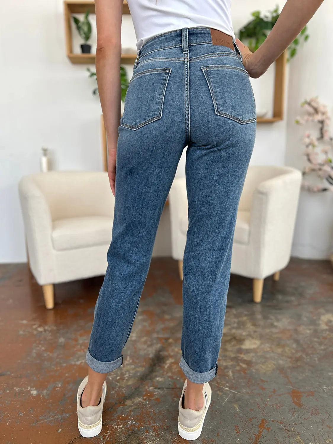 Judy Blue Full Size Cuffed Hem Slim Jeans - Kittybear Krafts