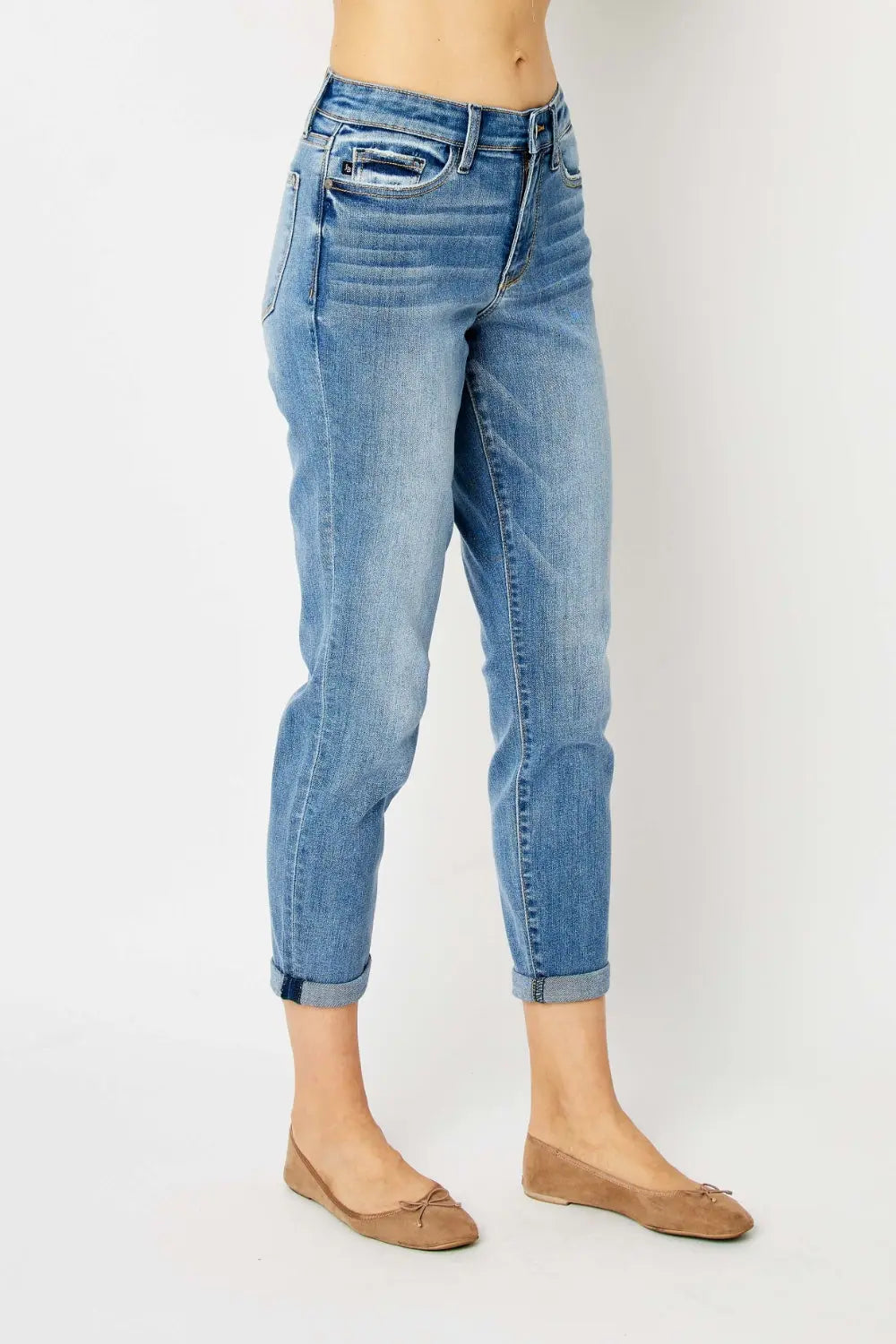 Judy Blue Full Size Cuffed Hem Slim Jeans - Kittybear Krafts