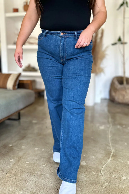 Judy Blue Full Size High Rise Straight Jeans - Kittybear Krafts