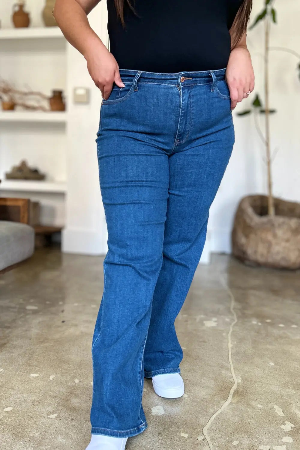 Judy Blue Full Size High Rise Straight Jeans - Kittybear Krafts