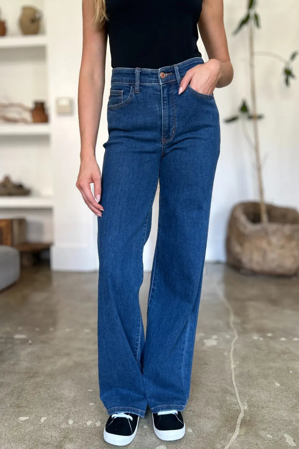 Judy Blue Full Size High Rise Straight Jeans - Kittybear Krafts