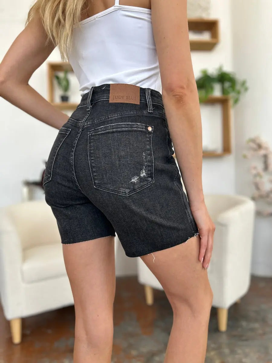 Judy Blue Full Size High Waist Rigid Magic Denim Shorts - Kittybear Krafts