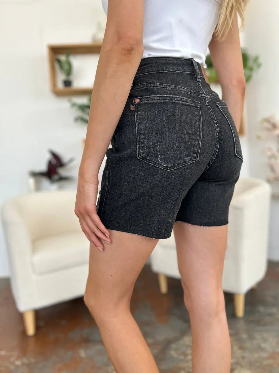 Judy Blue Full Size High Waist Rigid Magic Denim Shorts - Kittybear Krafts