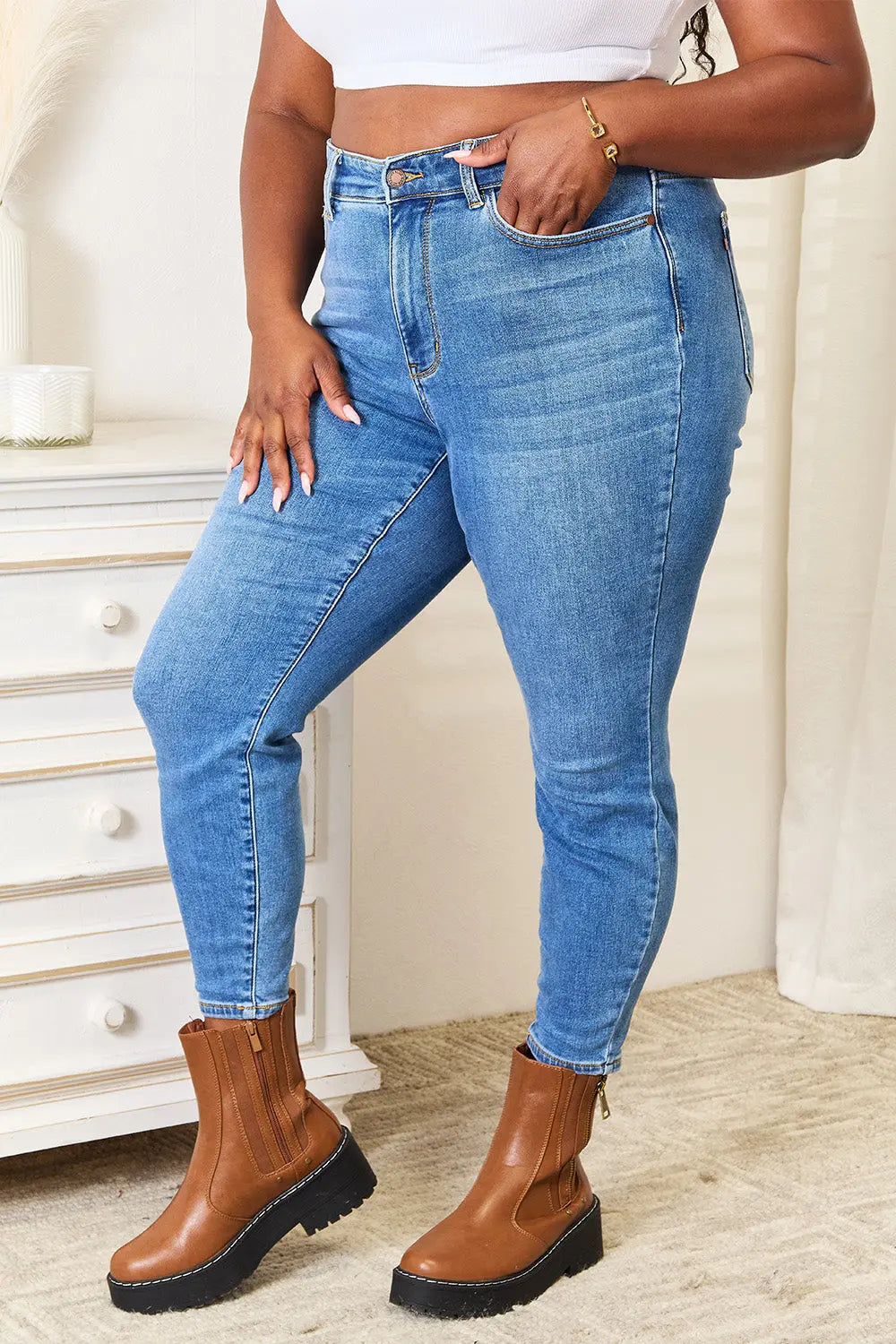 Judy Blue Full Size High Waist Skinny Jeans - Kittybear Krafts